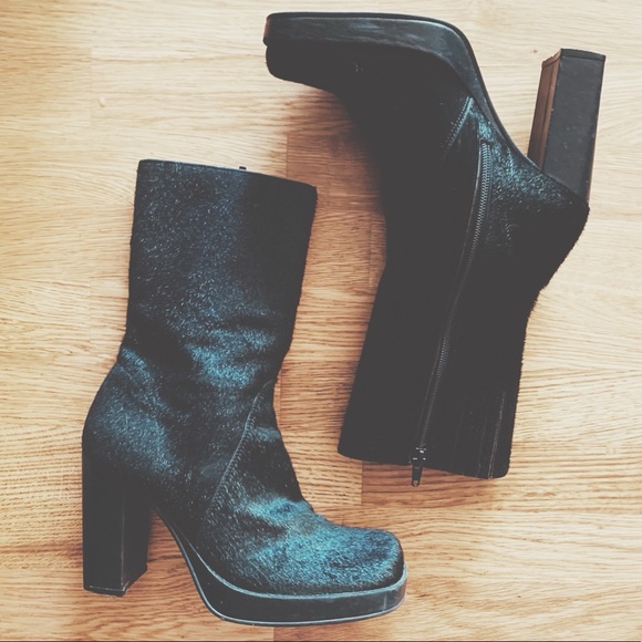 MIA Shoes - MIA Vintage Genuine Calf Hair Platform Boots